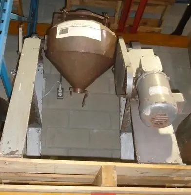 Used Approximately 2 Cubic Foot Cone Blender with Intensifier Bar