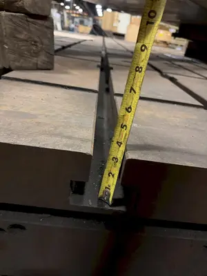 192" WIDE X 360" LONG X 12" THICK T-SLOTTED FLOOR PLATE. STOCK #0433326