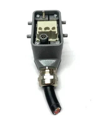 USED HARTING HAN 10B HOOD SE LC M25 CONNECTOR HOOD W/ FRAME & INSERTS