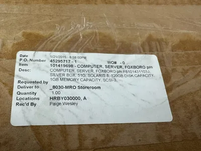 FOXBORO SUN MICROSYSTEMS P8101431103J SERVER COMPUTER SOLARIS 8 REFURBISHED