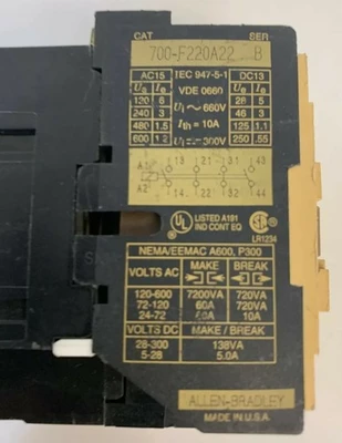 USED Allen-Bradley 700-F220A22