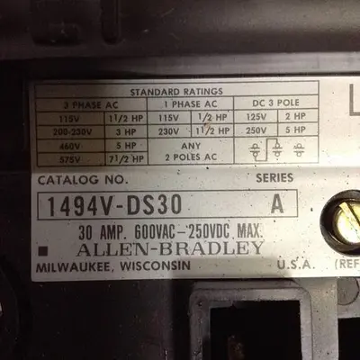 USED ALLEN BRADLEY 1494V-DS30 SER A