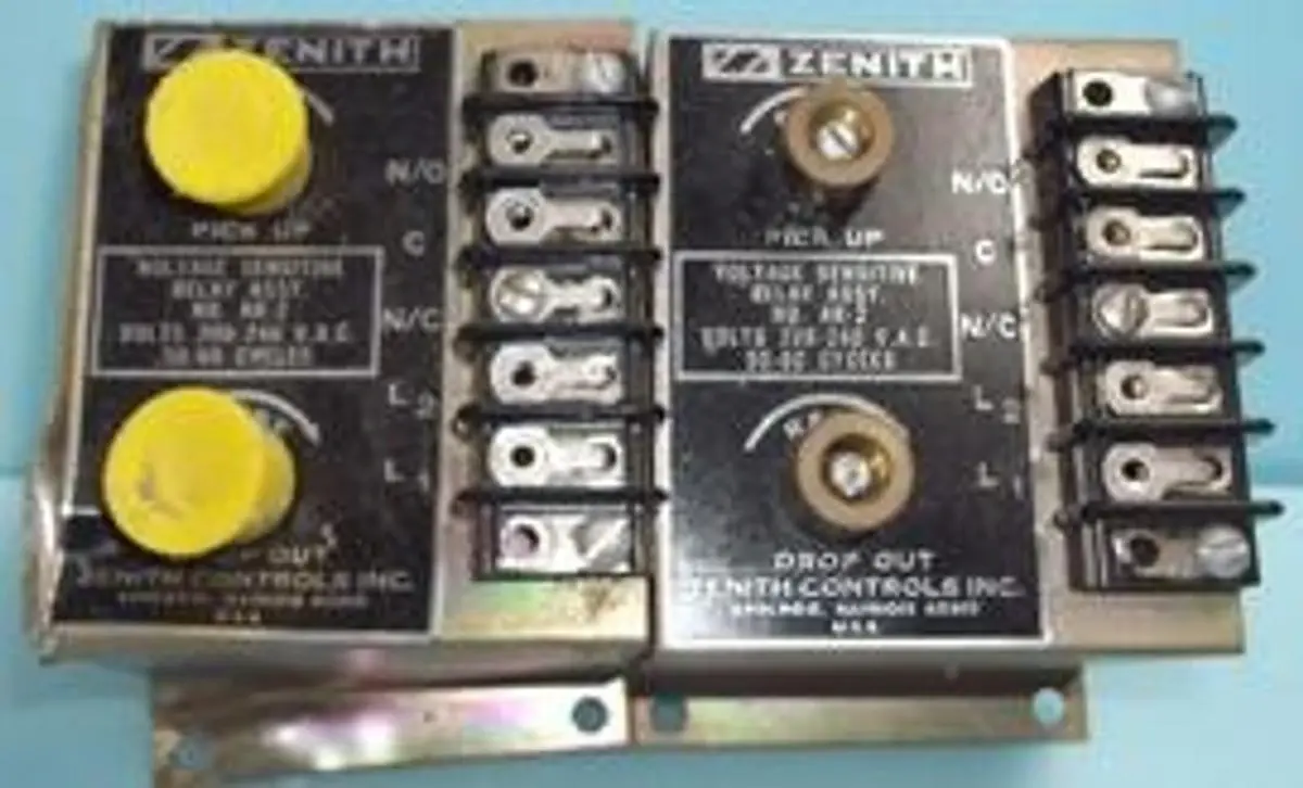 QTY. 2. ZENITH CONTROLS INC. VOLTAGE SENSITIVE REL...