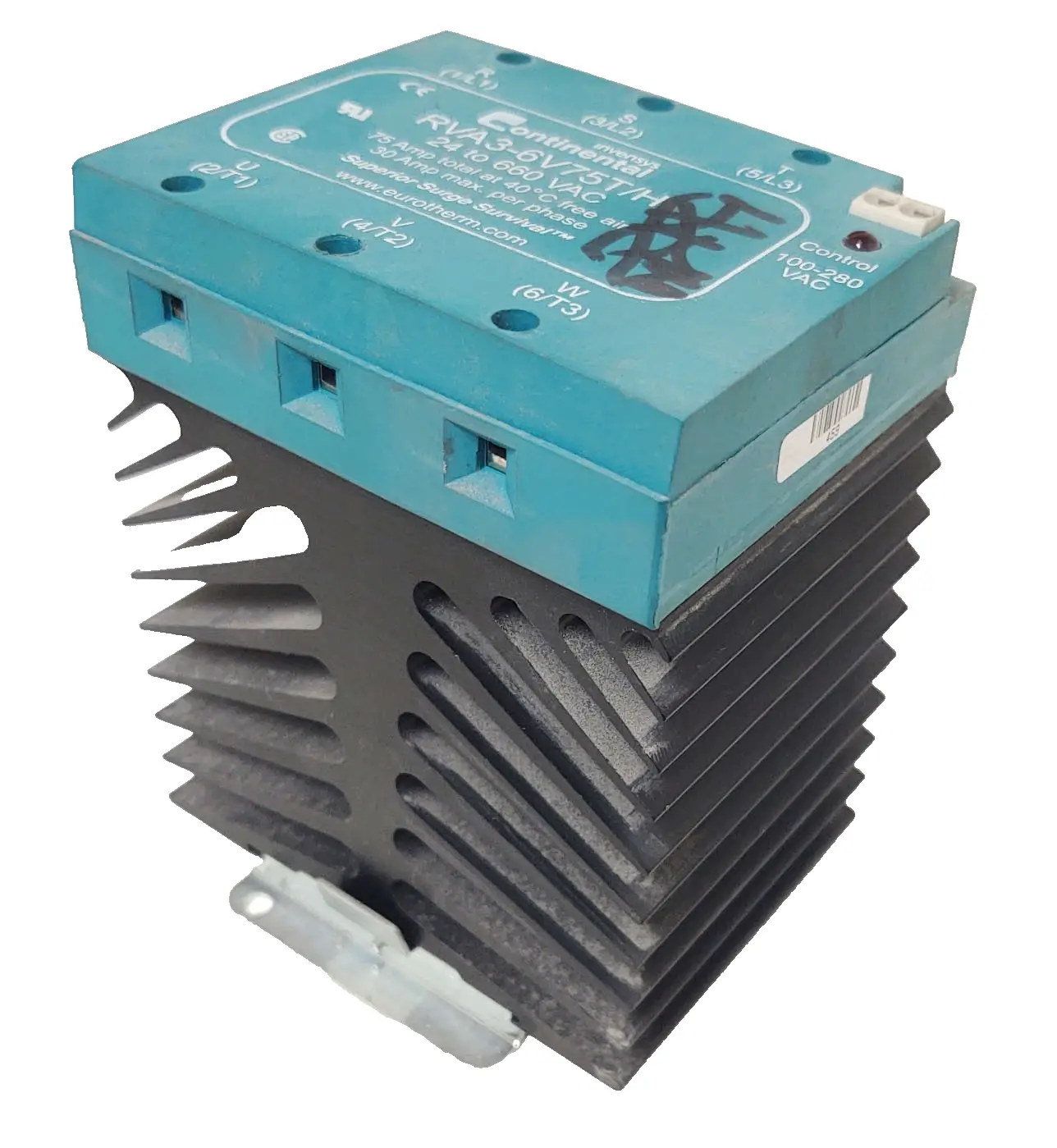 🔥RVA3 6V75T/H Continental DIN Rail Three Phase Solid State Relay SSR Heat Sink
