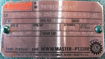 NEW DODGE 079163-74-A250-D-M-5-A-I-6.2-A1 GEAR REDUCER 6.2:1