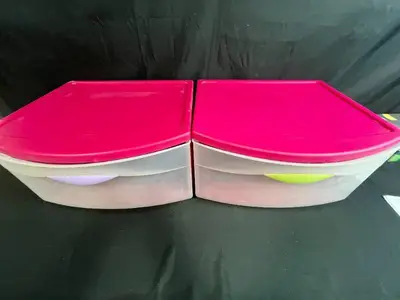 Sterilite and Rubbermaid Plastic Storage Drawers and Bin Set