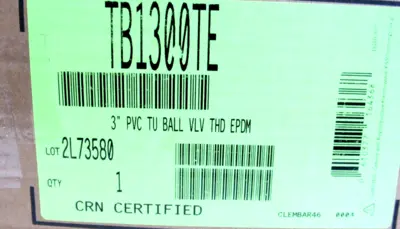 NEW HAYWARD TB1300TE 3" PVC BALL VALVE THD EPDM