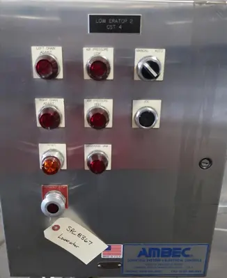 SPC8367  Conveyor AMBEC lowerator Stainless Steel, 38" discharge ht. and 80" infeed ht.