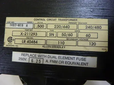 USED ALLEN BRADLEY 1497-N19 SER A