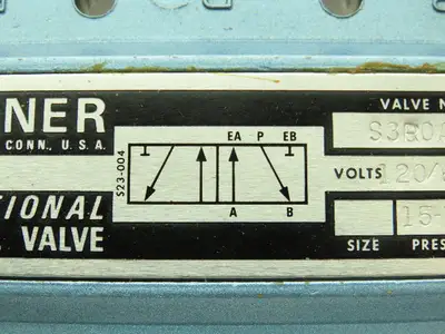 Skinner S3R0AGLX Directional Control Valve 5-Way 2 Pos 120V Solenoid 150 PSI