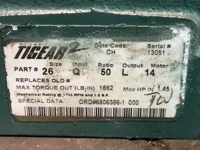 Used TIGEAR 26Q50L14 Motors (misc) Ohio US | HGR 24 #1277742