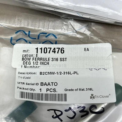 NEW TRI CLOVER B2CMW 1/2-316L PL