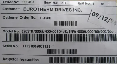 NEW EUROTHERM DRIVES 620STD/0055/400/0010/UK/ENW/0000/000/B0/000/000 DRIVE 7.5HP