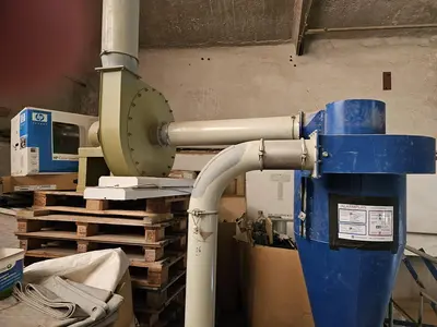 USED HOSOKAWA TWO-STAGE PLASTIC SHREDDING AND GRANULATION SYSTEM