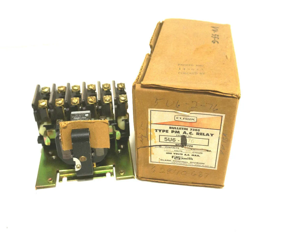 NEW CLARK AO SMITH 5U6-2-76 RELAY MODULE 7305 TYPE PM 5U6276