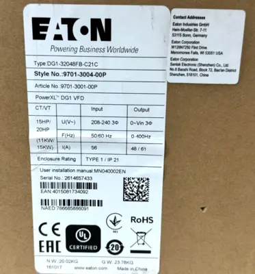 NEW EATON 9701-3004-00P