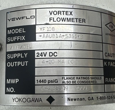USED Yokogawa YF108-AAUB1A-S3S3*E/FMF/TBL