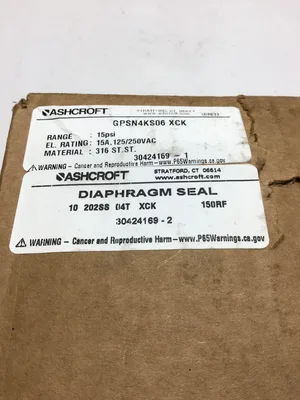 Ashcroft GPSN4KS06 XCK Stainless Steel Pressure Switch 15A