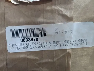 JOY C1609252A Piston Half for 6A Instrument Air Compressors 10x7 Surplus