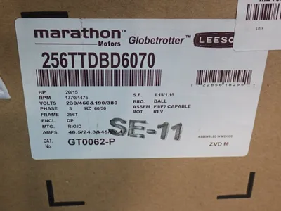 Used MARATHON MOTORS 256TTDBD6070 Motors (misc) Ohio US | HGR 24 #912648