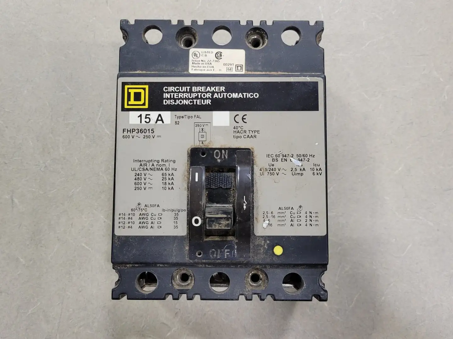 USED SQUARE D FHP36015