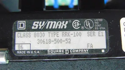 Square D 8030 RRK-100 SY/MAX 5 Slot Rack Chassis Series E1 Used