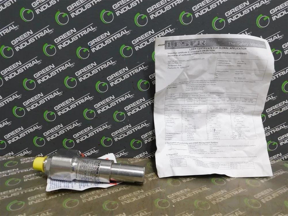 Leser 4394.2892 Compact Performance Safety Valve NPT 1/2" Flow Area 78.5 mm² New