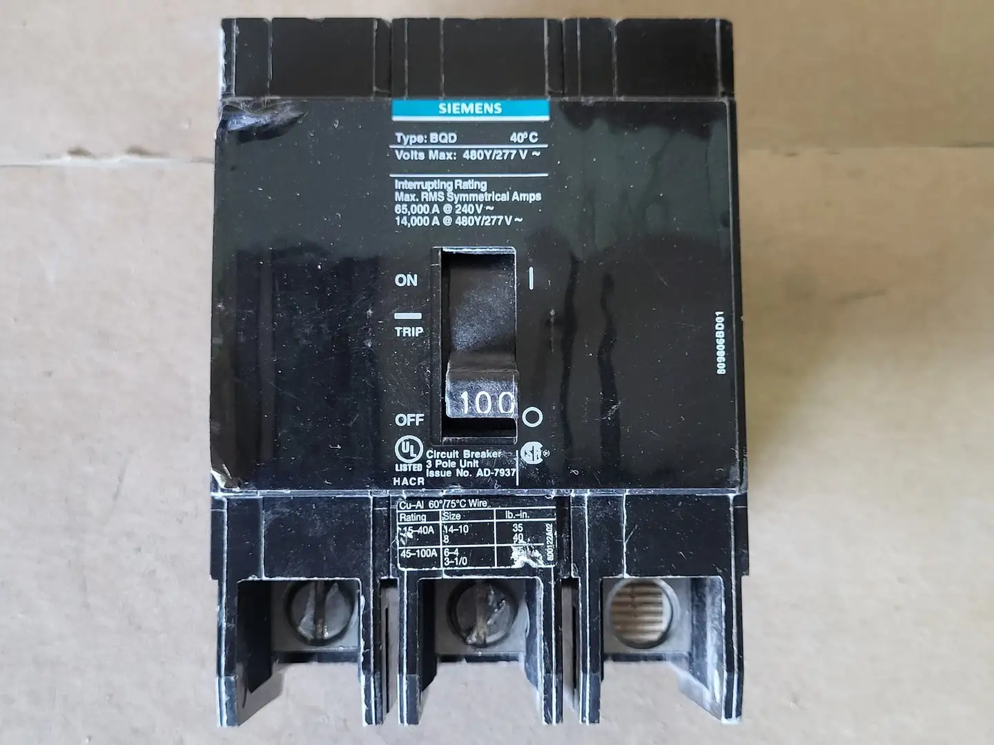 Used SIEMENS BQD3100 Switchgears British Columbia CA | Lenmark #239035