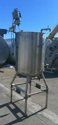 SPC9065  Tank 100 gallon vertical tank, Stainless Steel, 92 MAWP @ 325 degrees F jacket, 1/2 HP agitator, dish