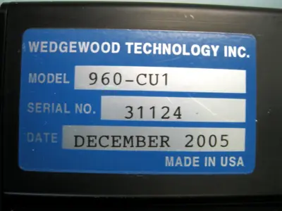 USED Wedgewood Technology ECAL-H-NN