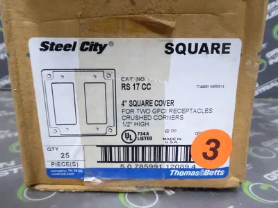 Lot of 25 Thomas & Betts RS19CC Duplex GFCI Receptacle Covers 4" Square New NIB