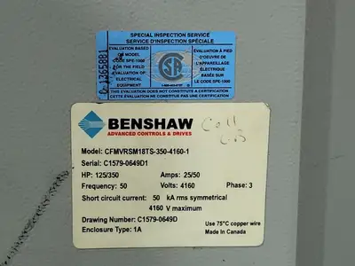 Used BENSHAW CFMVRSTS-350-4160-1 Switchgears British Columbia CA | Lenmark #239997