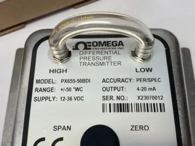 USED OMEGA DIFFERENTIAL LOW PRESSURE TRANSMITTER, BI-DIRECTIONAL