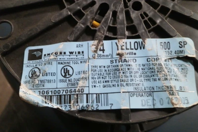 NEW ENCORE WIRE MACHINE TOOL WIRE YELLOW 14