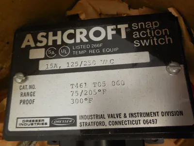 NEW ASHCROFT T461-T05-060 TEMPERATURE SWITCH T461T05060