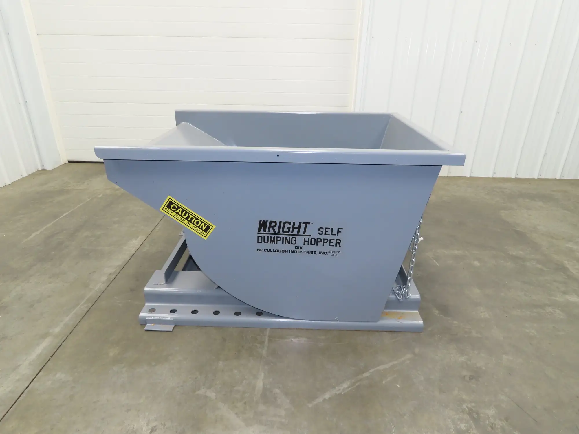 Wright 5055-GRY 1/2 YD Self Dumping Hopper 4000lbs Trash Recycle 10 Gauge Bin