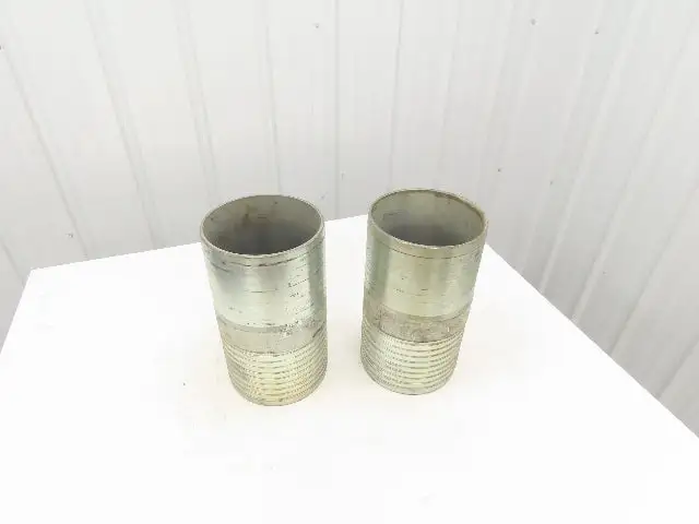 8" Coupler Mender Barbed Galvanized Steel Fitting Lot of 2