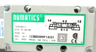 NEW NUMATICS I23BB600MP14C61 SOLENOID VALVE