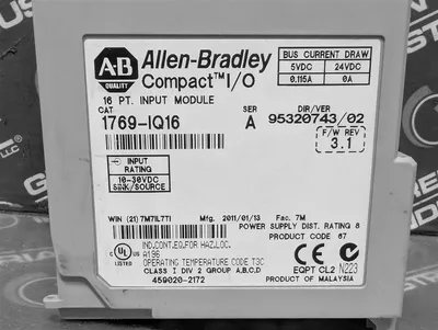 Allen Bradley 1769-IQ16/A Compact I/O 16pt Input Module F/W 3.1 no cover Used