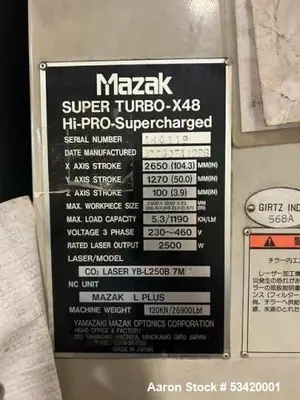 USED MAZAK SUPER TURBO X-48