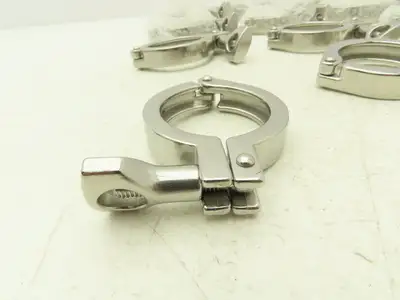 TL China 2" Steel Bolted Sanitary Clamp 304SS 2" Pipe Flange Dia 2.5" Lot of 18