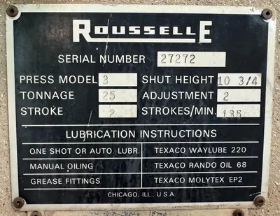 Used ROUSSELLE NO. 3 O.B.I. Presses Ohio US | CW WOOD MACHINERY #1183827