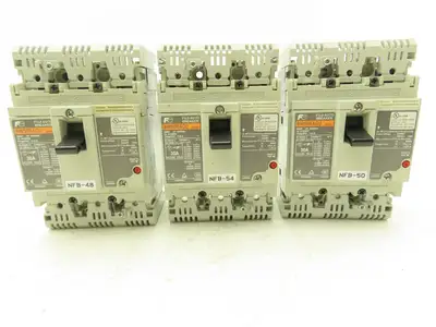 Fuji BW50RAGU3P030 3-Pole Auto Circuit Breaker 30A 500V 3Ph Molded Case Lot of 3