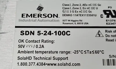 Used SOLA SDN 5-24-100C DIN Rail Power Supplies South Carolina US | Palmetto Automation #1162101