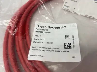 New | in-Stock Bosch Rexroth Ethernet Connection Bus Cable 5m RKB0021/005,0 Cable & Wire Michigan US | Maverick Industrial Sales #1393003