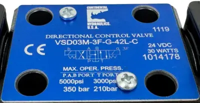 NEW CONTINENTAL HYDRAULICS VSD03M-3F-G-42L-C DIRECTIONAL CONTROL VALVE 24VDC