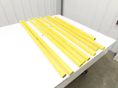 1-1/4"x 48" Sch 40 Yellow Aluminum Speed-Rail 1.66" Pipe OD  Mixed Lot of 9