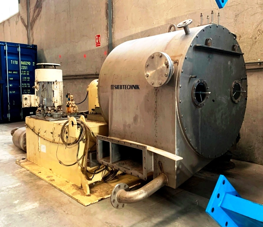 Siebtechnik Tema SHS 903/970-ZK 2-stage pusher centrifuge, 1.4581 SS.