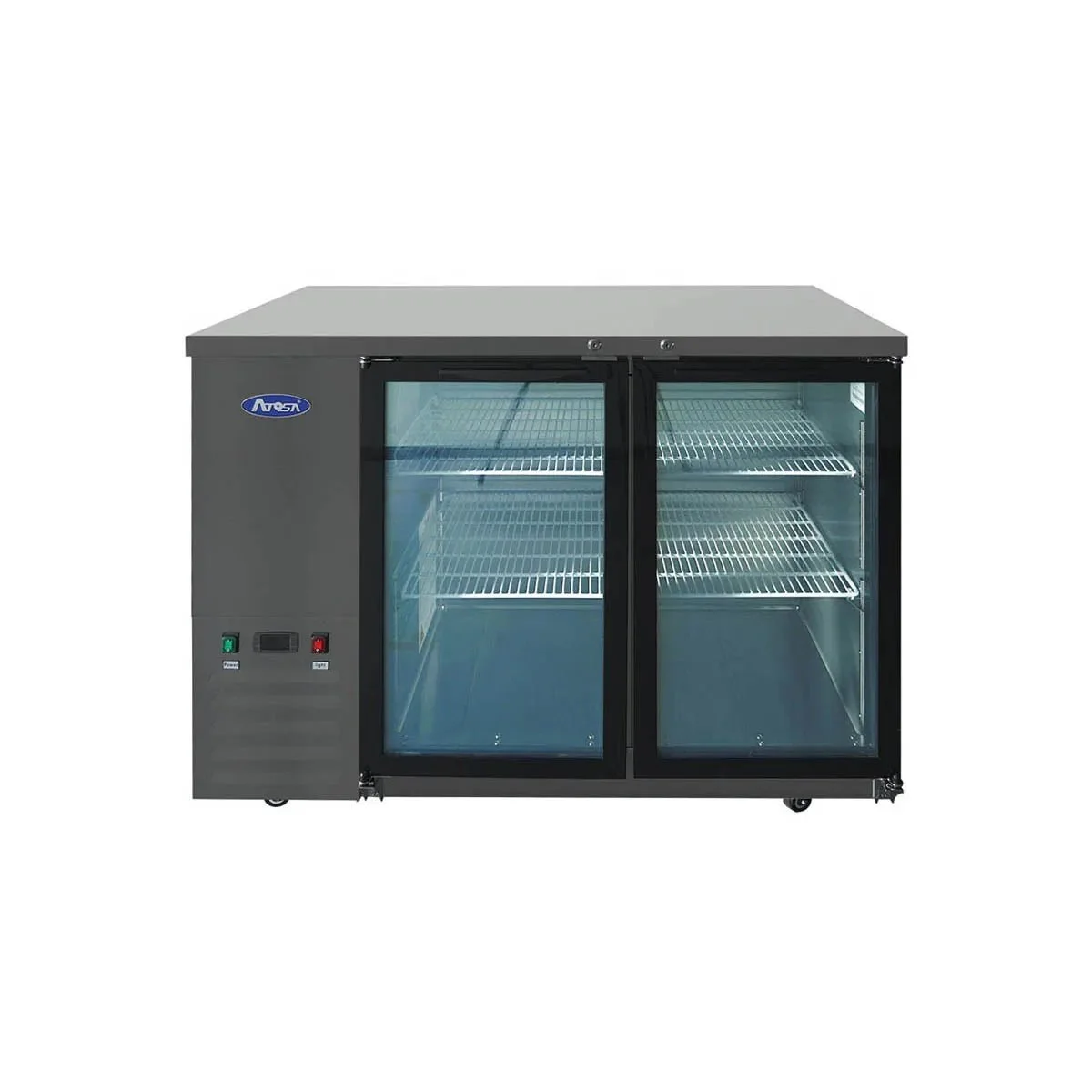 New | in-Stock Atosa New Atosa SBB48GGRAUS2 48" Back Bar Cooler w/ Glass Door Shallow Depth - Black Bottle Coolers Illinois US | Falcon Restaurant Supply #1375329