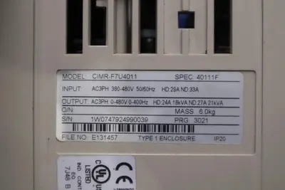 Yaskawa inverter CIMR-F7U4011 F7 AC Drive STOCK CC254